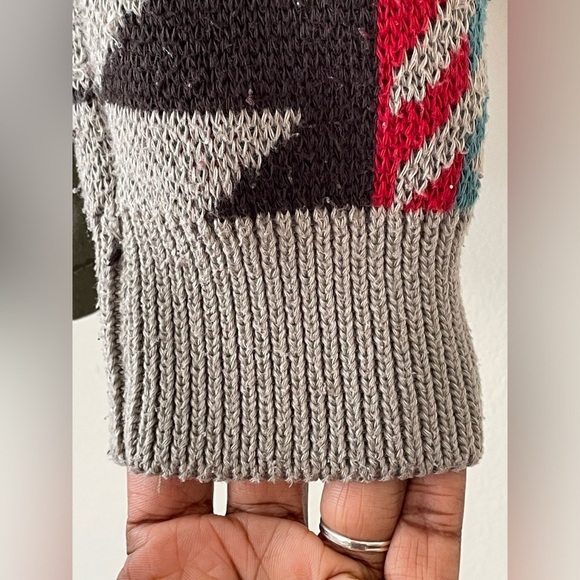 Thread & Supply Hooded Cargo Utility Jacket Aztec Knit Sleeve Green Size M - Picture 11 of 12